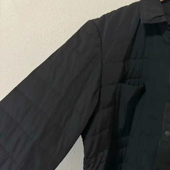 Lululemon Quilted Overshirt Shacket Black Shirt Jacket Snap Chest Pocket-Large - Picture 5 of 11
